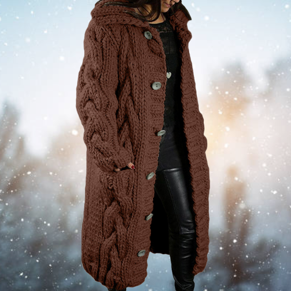 Lara™ | Elegante Gebreide Winter Jas Voor Dames